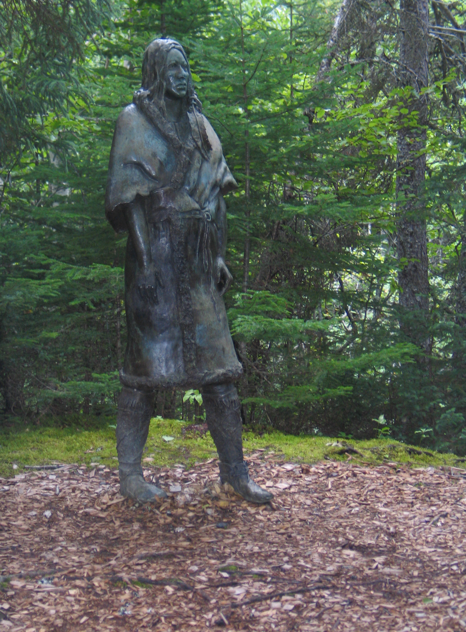 Statue of Beothuk woman in Boyd’s Cove. Photo by Ulli Diemer.