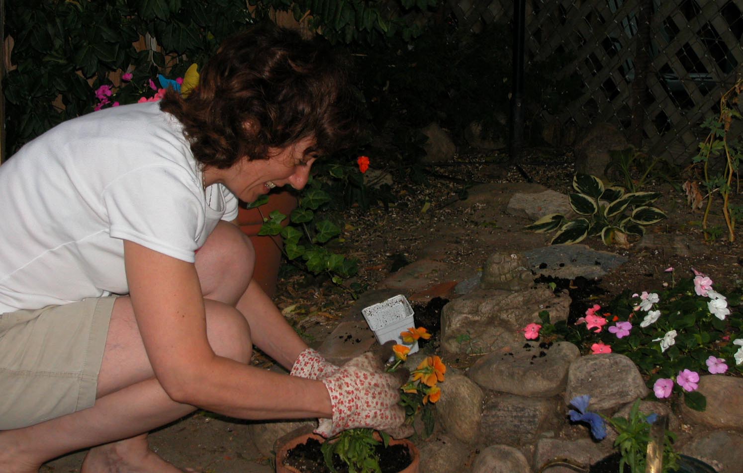 Miriam Garfinkle in garden Summer 2003. Photo by Ulli Diemer