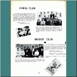 Chess Club: Wayne Reid, Steve Roth, George Benedek, Mr. Snead, Ted Farkas, Marvin Rudnick, Wayne Chu, Marty Feldman, Aron Goldberg, Lionel Goldman, Bernie Lightman, Victor Mozaroswki, Syd Kreitzman, Moritz Staschewski, Ulli Diemer, David Handelman, Sidney Lovas, Leo Gotlieb. Bridge Club: Joel Lexchin, Jim C.F. Trump, Joy Starkman, Nancy Drue, Toni Silberman, Dave Katz, Steve Eckler, John Goldhar, Harry Rawski, Peter Kellner, Mr. Spence, Denise London, Ralph Berger.