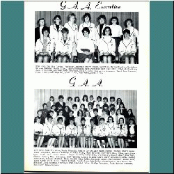 Girls Athletic Assocation: Judie Trevelyan, Wendy Edmunds, Marilyn Levine, Judy Watts, Harriet Handler, Sherri Rosen, Reesa Gringorten, Barbara Halliday, Carolyn Blake, Mary Roycroft, Mr.s Elliot, Jane Stanbury, Vicki Hara, Irene Lebovic, Megan Maxwell, Carol Snell, Eva Kemeny, Renate Moser, Eva Tuba, Sharon Parker, Mary Schwarcz, Lesler Warden, Olivia Nardi, Isabgello Collillo, Shelly Finkelstein, Shelagh McIntosh, Linda McGill, Rina Sadler, Margaret Tayler, Sheri Mosher, Janice Wood, Laura Kimel, Cheryl Herbert, Carole Levy, Judy DeRoy, Susan Lenard, Barb Peace, Bev Swerling, Carol Haddrall, Florence Locke, Marily Kobayishi, Josie Mariani, Kim Avery, Donna Warner.