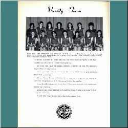 Varsity Team: Mrs. Sonnenklar, Judy Trevelyan, Barb Peace, Ricky Goldenberg, Sandy Stevenson, Carol Levy, Carol Snell, Sherri Rosen, Carol Haddrall, Nancy McIntosh, Lynne Milgram, Reesa Gringorten, Carolynne Blake.