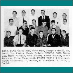 Chess Club: Wayne Reid, Steve Roth, George Benedek, Mr. Snead, Ted Farkas, Marvin Rudnick, Wayne Chu, Marty Feldman, Aron Goldberg, Lionel Goldman, Bernie Lightman, Victor Mozaroswki, Syd Kreitzman, Moritz Staschewski, Ulli Diemer, David Handelman, Sidney Lovas, Leo Gotlieb.