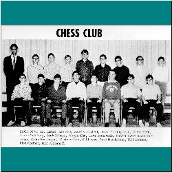 Chess Club: Mr. Cartar, Leo Frys, Garry Campbell, Brian Hollingshead, David York, Aaron Goldberg, Mark Bohnen, Wayne Chu, David Sosnovitch, Syd Kreitzman, Robin Benmergui, Mario Antico. Sid Lovas, Dave Handelman, Ulli Diemer, Bion Kosiner, Jack Klebanoff.